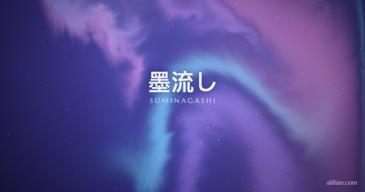 Luminous ink marbling in violet and periwinkle, swirling among stars